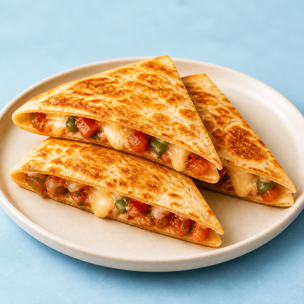 Salsa quesadilla wedges